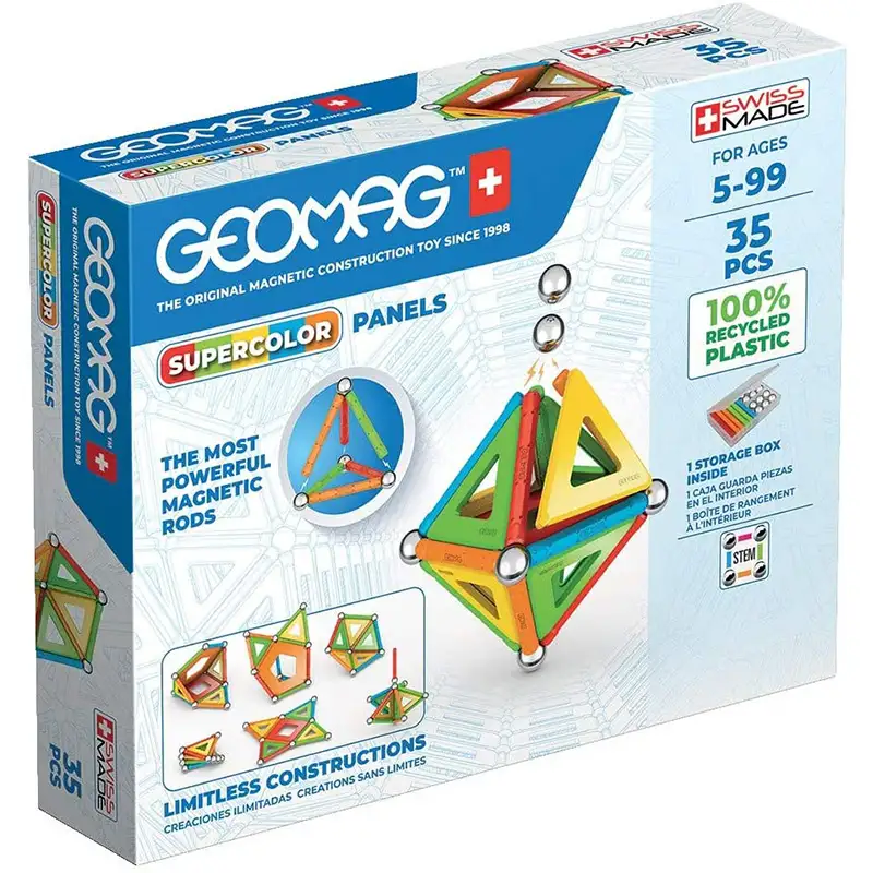 Geomag Classic #377 Set De Cubos Magneticos Paneles Supercolor 35 Pcs