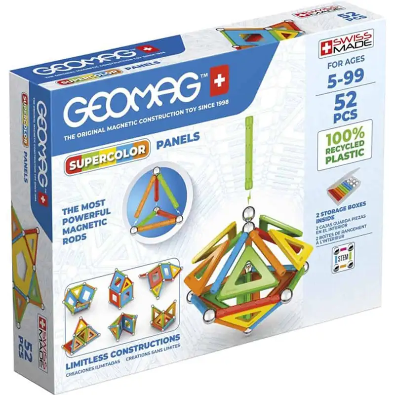 Geomag Classic #378 Set De Cubos Magneticos Paneles Supercolor 52 Pcs