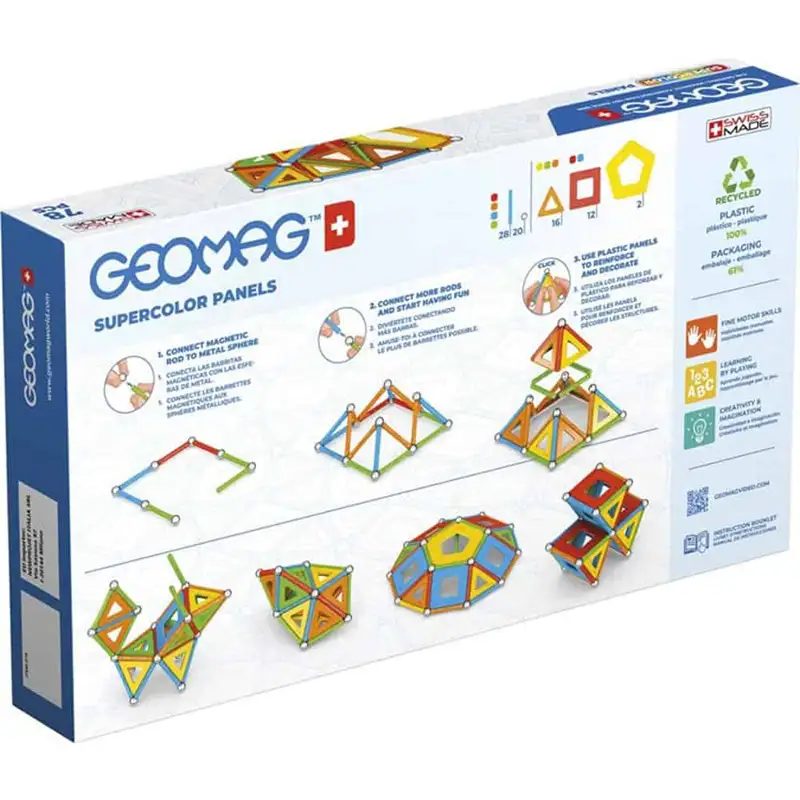 Geomag Classic #379 Set De Cubos Magneticos Paneles Supercolor 78 Pcs