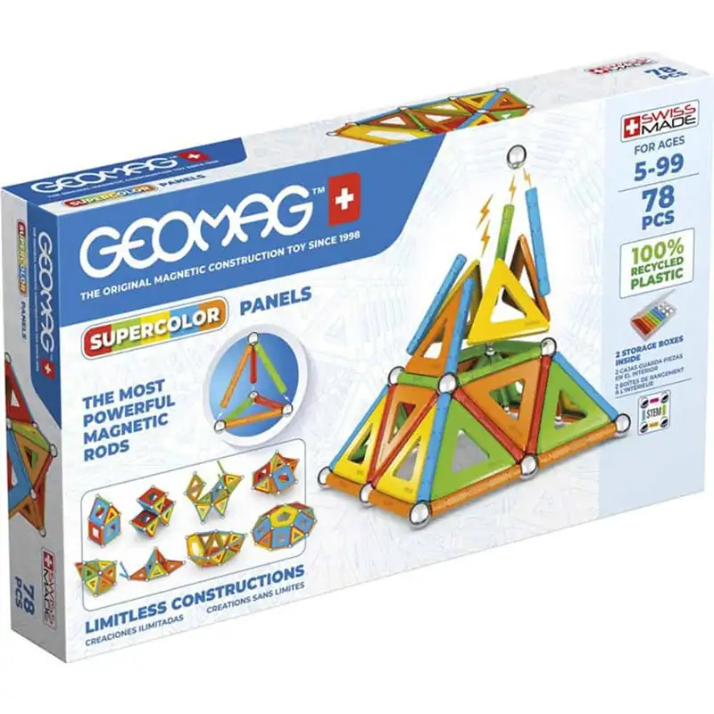 Geomag Classic #379 Set De Cubos Magneticos Paneles Supercolor 78 Pcs