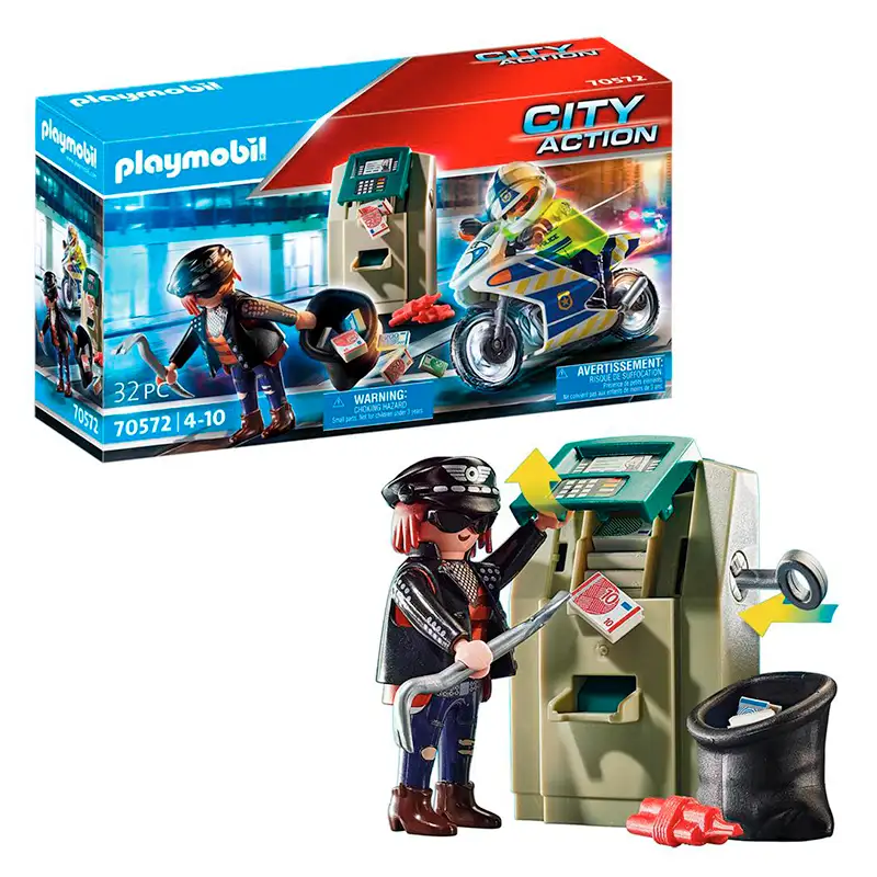 Playmobil City Action 70572 Moto De Policia Persecucion Del Ladron
