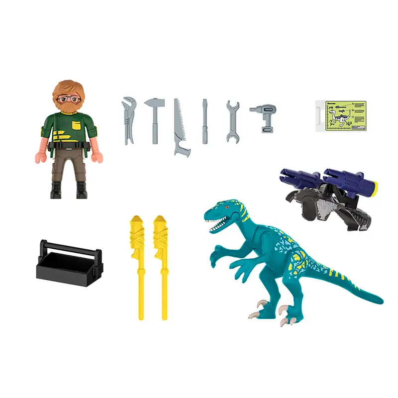 Playmobil Dinos 70629 Tio Rob Armamento Para La Batalla