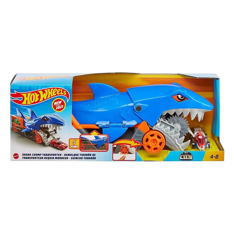 Mattel Hot Wheels Gvg36 Set Transportador Mordida De Tiburon