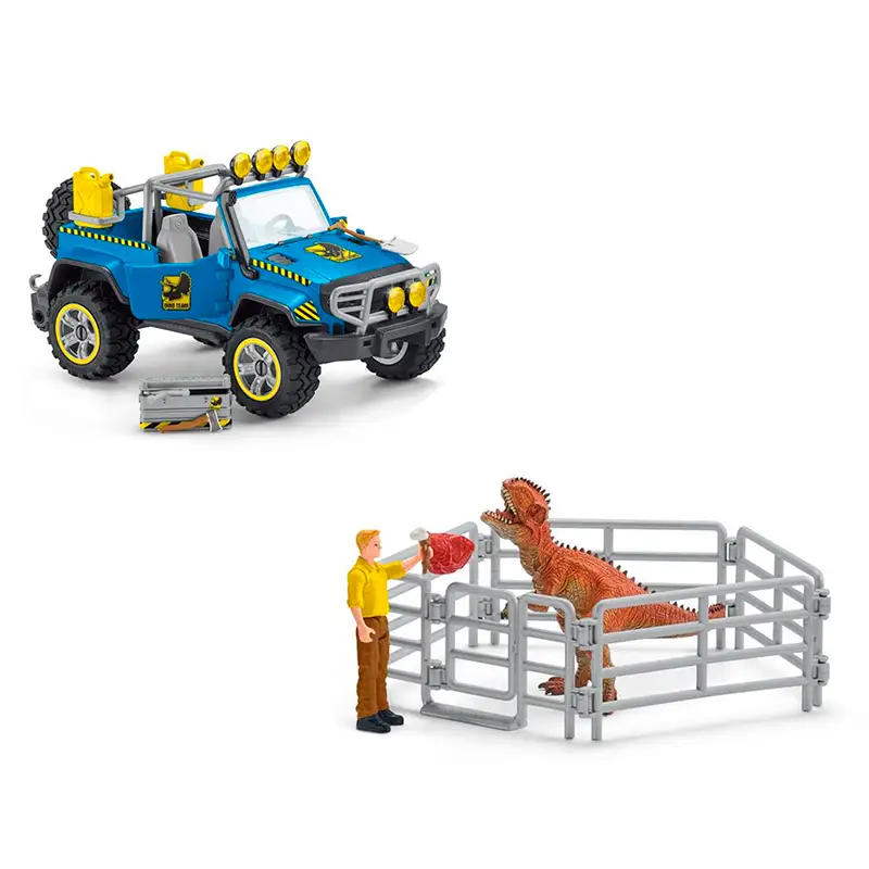 Schleich Dinosaurio 41464 Todoterreno Con Asentamiento De Dinosaurios