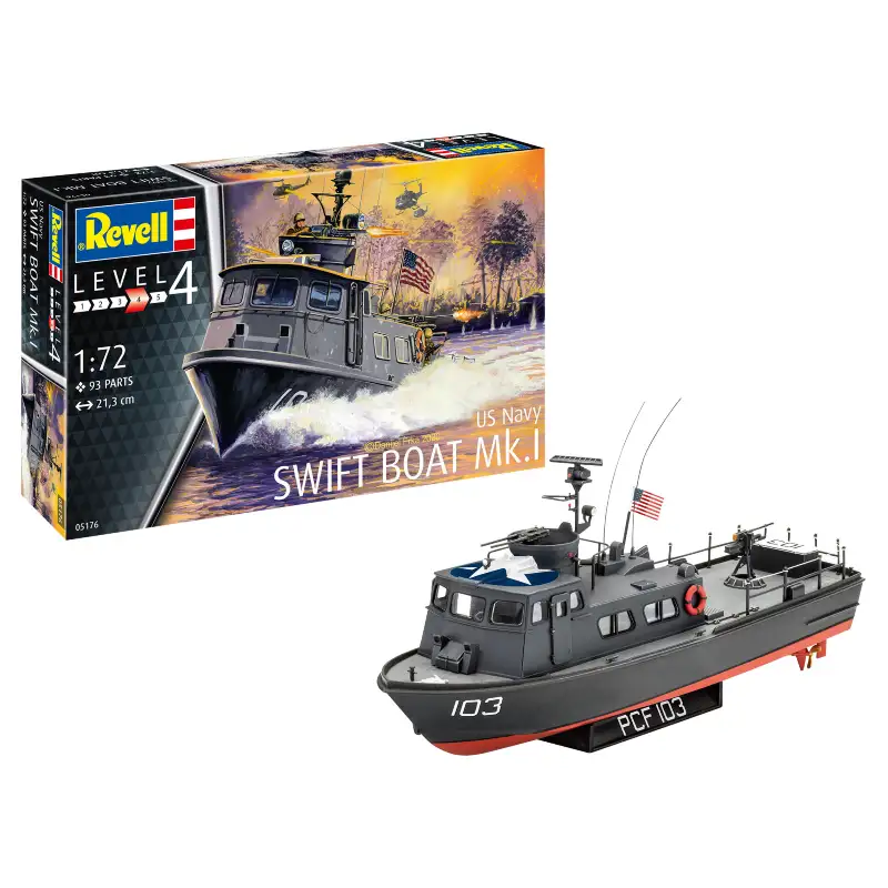 Revell Model 05176 Barco Us Navy Swift Boat Mk. I Escala 1/72