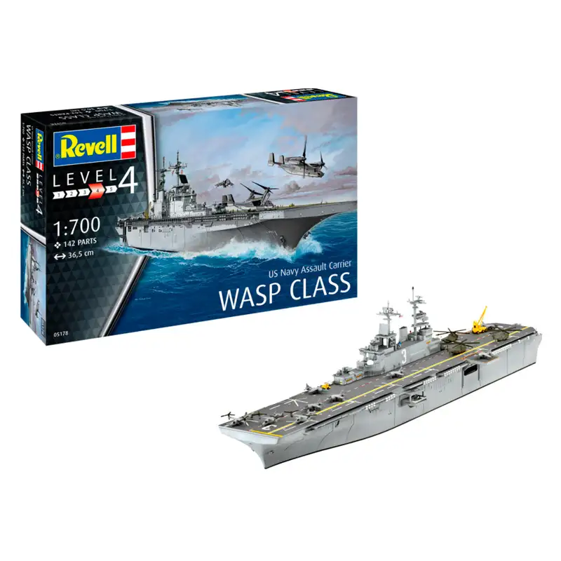 Revell Model 05178 Assault Carrier Uss Wasp Class Escala 1/700