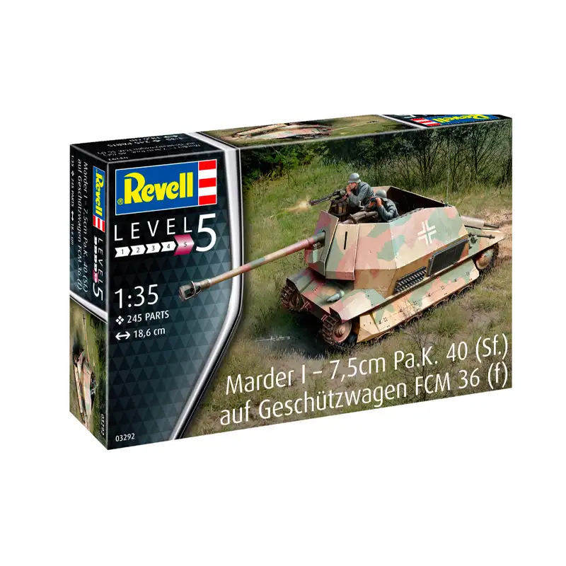 REVELL Model Kit 03292 Tanque Marder I on FCM 36 Base Escala 1/35