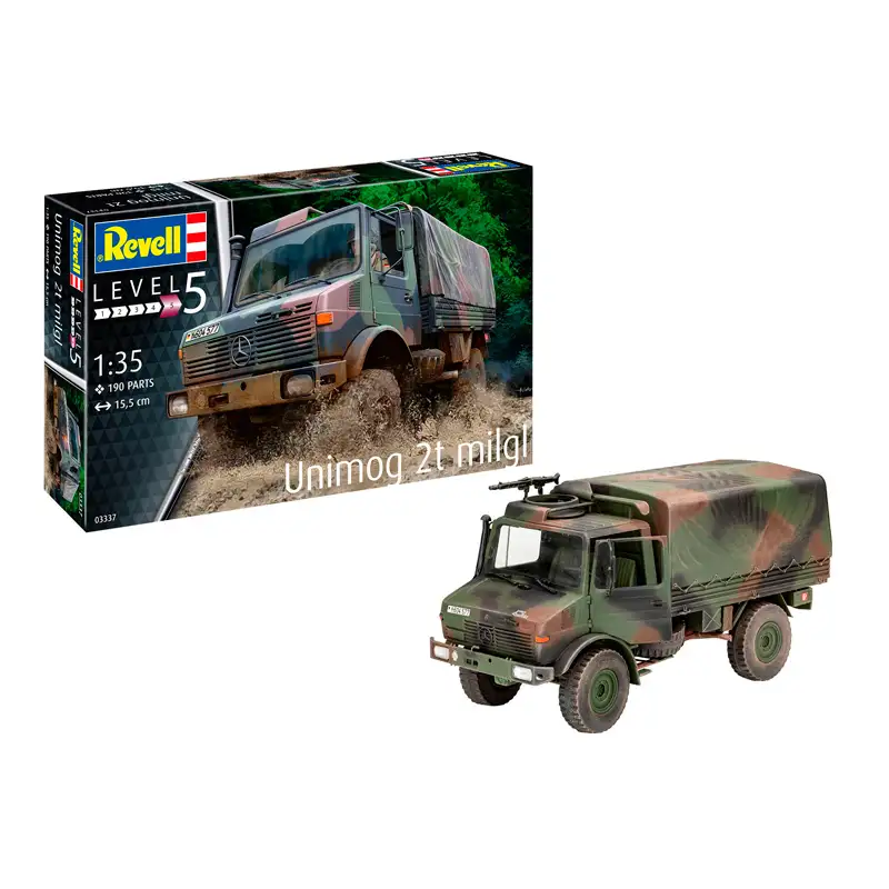 REVELL Model Kit 03337 Camion Unimog 2T milgl Escala 1/35