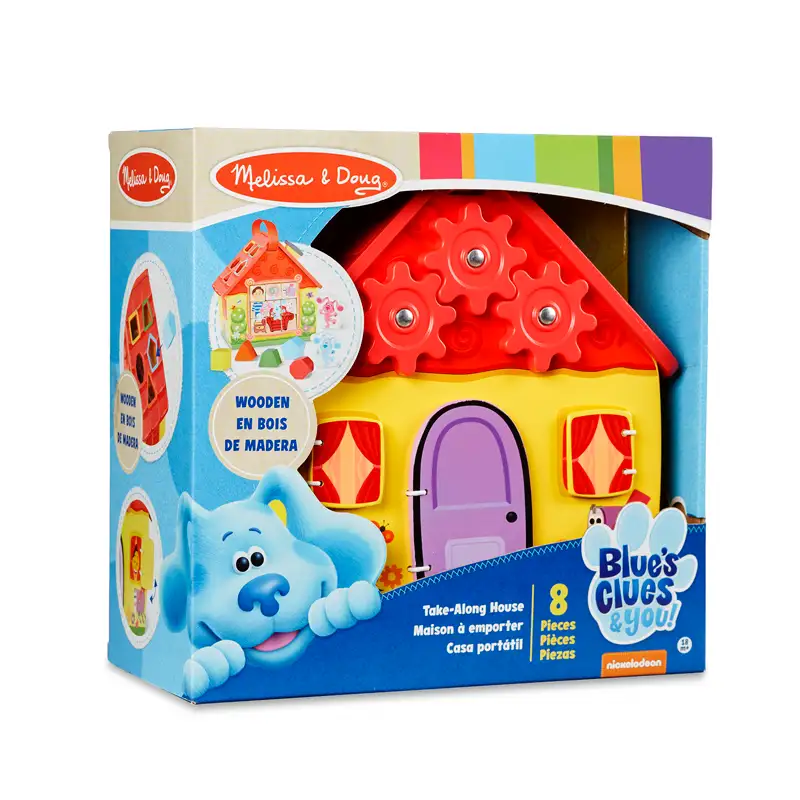 MELISSA & DOUG Pretender y Jugar 33017 Casa de Madera para Llevar Las pistas de Blue