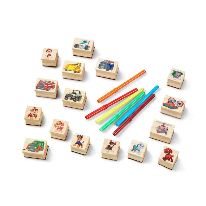 MELISSA & DOUG Arte y Manualidades 33264 Juego de Sellos de Madera Paw Patrol