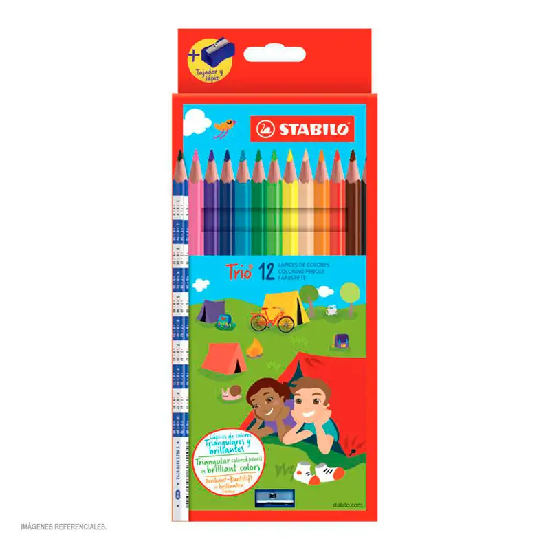 STABILO 1967-2/12 Crayones de Madera Triangular 12 Unidades