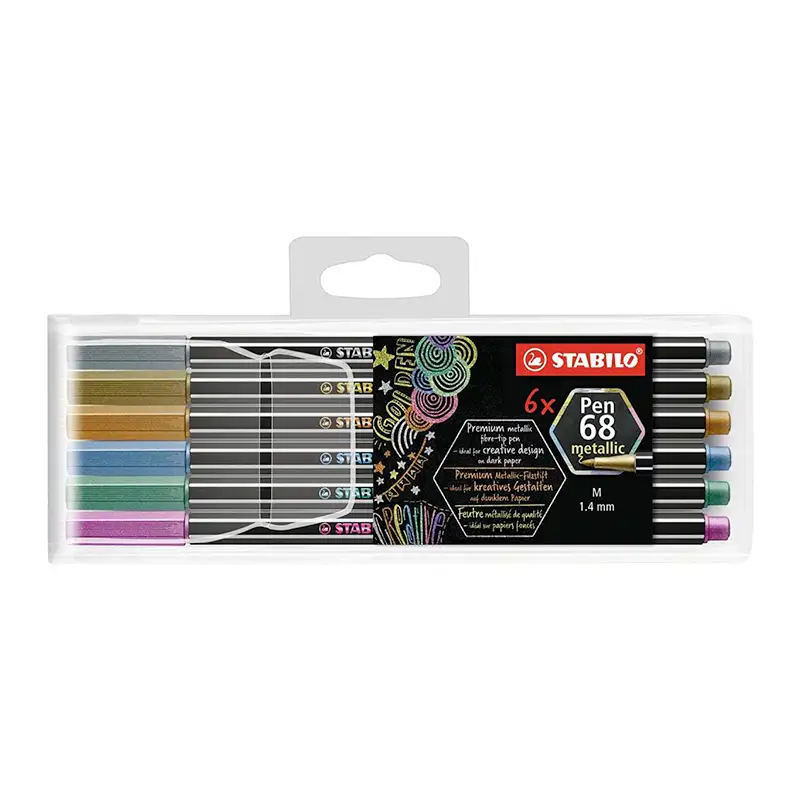 STABILO 11/08/6806 Marcadores PM Pen 68 Est. Colores Metalicos 6 Colores