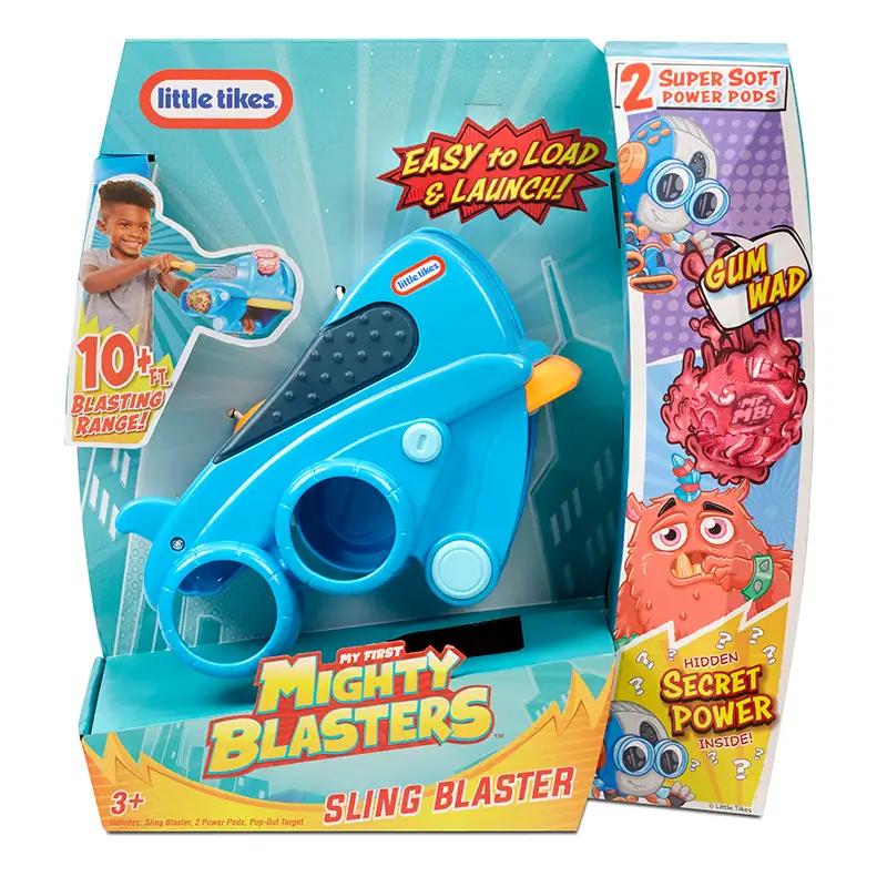 LITTLE TIKES Exterior 656231 Mi primer Mighty Blasters Lanzador de honda con 2 Capsulas