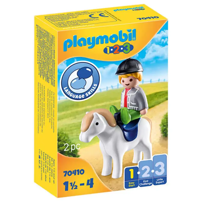 Playmobil 1.2.3. 70410 Chico Jinete Con Poni