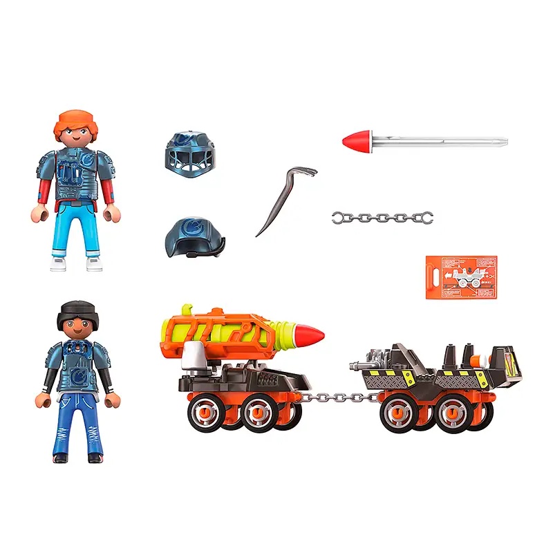 PLAYMOBIL Dino Rise 70929 Set Mine Carro de Cohetes