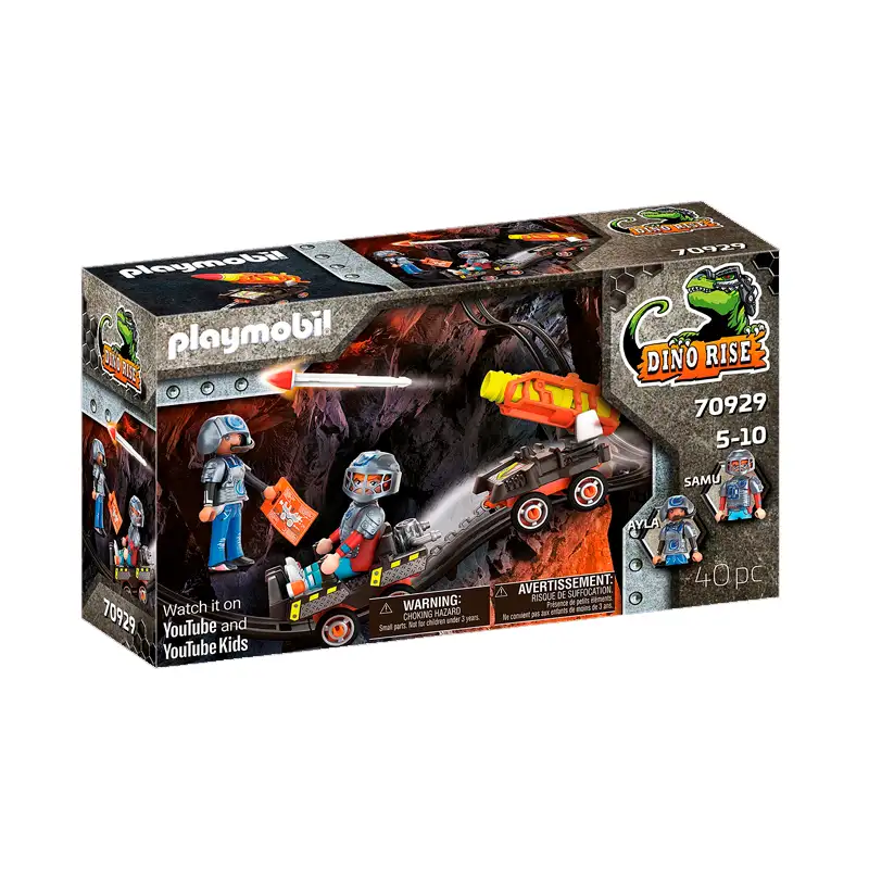 PLAYMOBIL Dino Rise 70929 Set Mine Carro de Cohetes