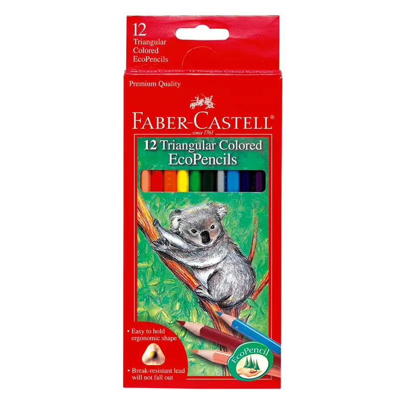 FABER CASTELL Eco Pencils 9120512 Paquete de 12 Crayones Triangulares