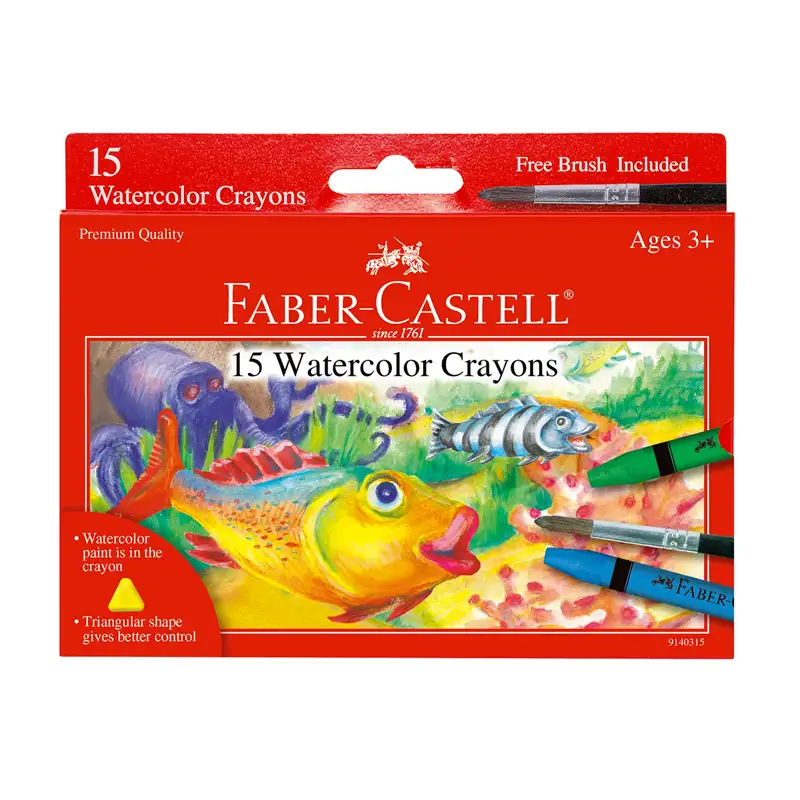 FABER CASTELL 9140315 Paquete de 15 Crayones de Acuarela