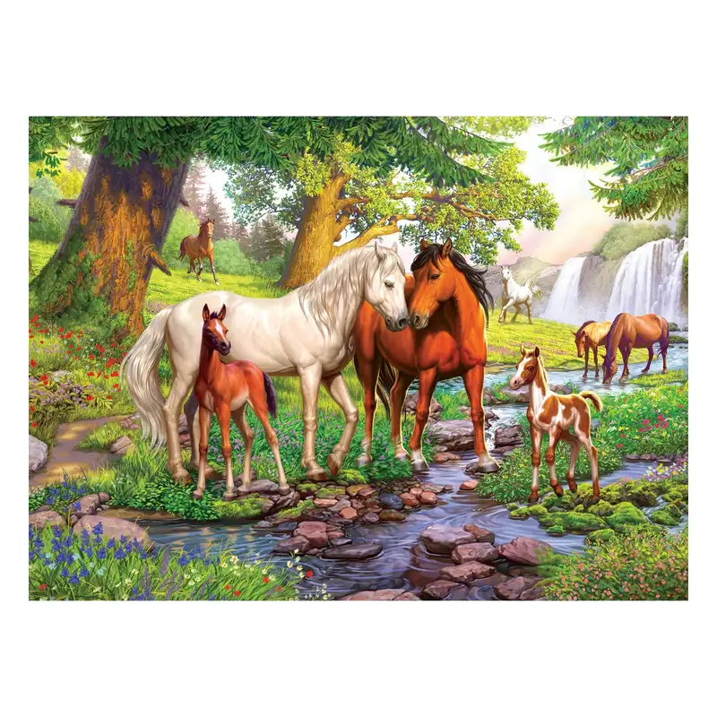 Ravensburger Rompecabezas Para Niños 12904 1 Familia De Caballos En El Rio 300 Piezas