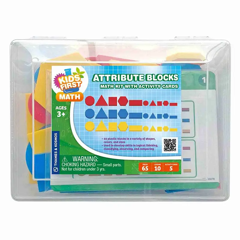 THAMES & KOSMOS STEM 568003 Attribute Blocks Math Kit with Activity Cards