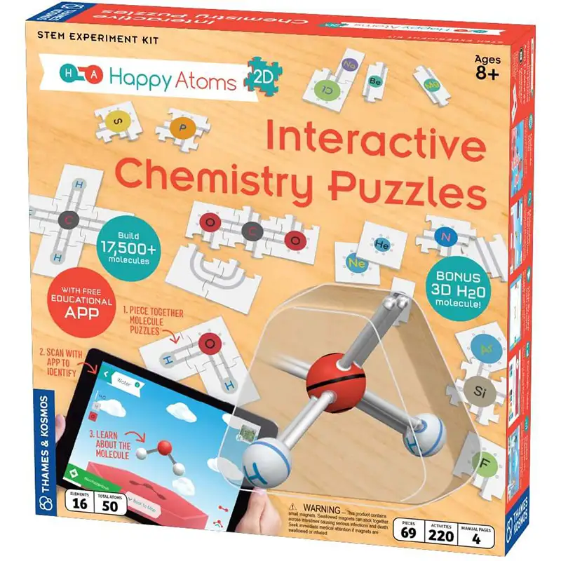 Thames & Kosmos Stem 585005 Happy Atoms 2D: Interactive Chemistry Puzzles