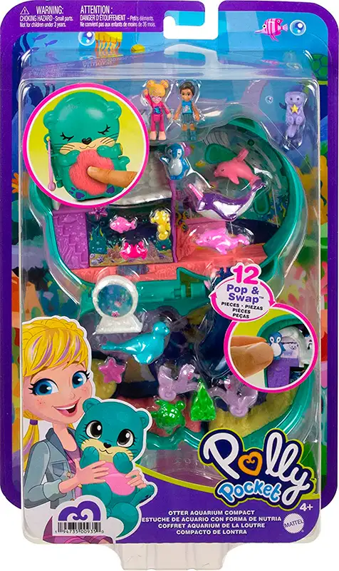 Mattel Polly Pocket Hcg16 Big Pocket World Juego De Agua Acuario Compacto