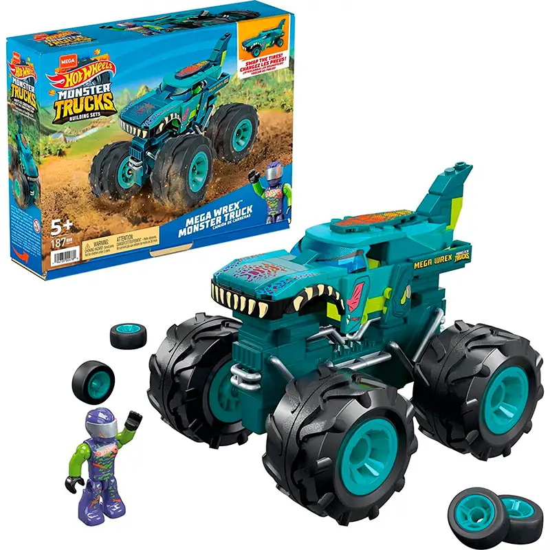 Mattel Hot Wheels Hdj95 Set De Construccion De Monster Truck Mega Wrex
