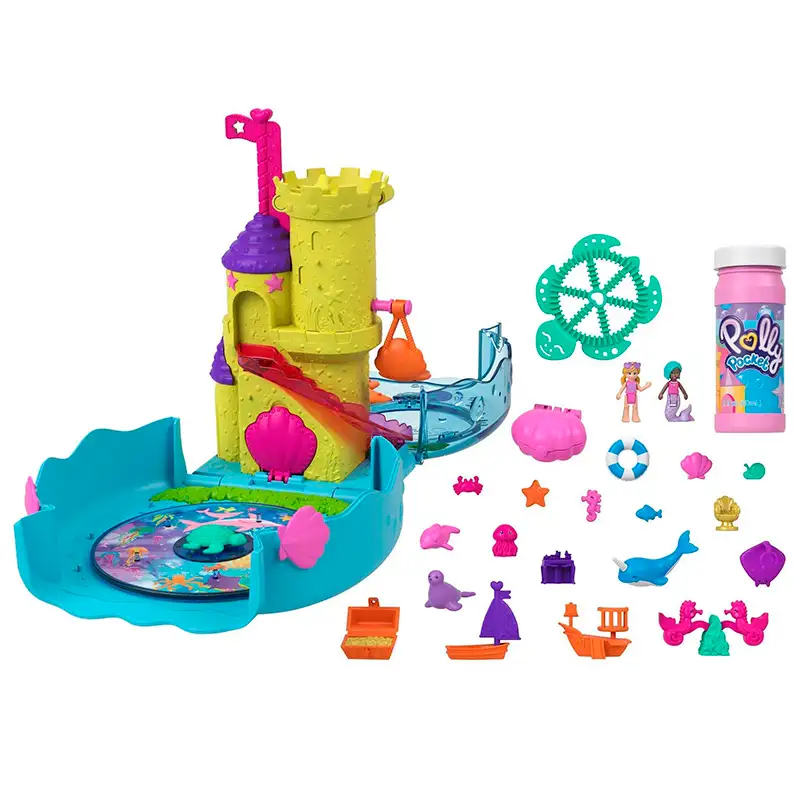 Mattel Polly Pocket Hhh51 Set De Acuario De Burbujas Compacto