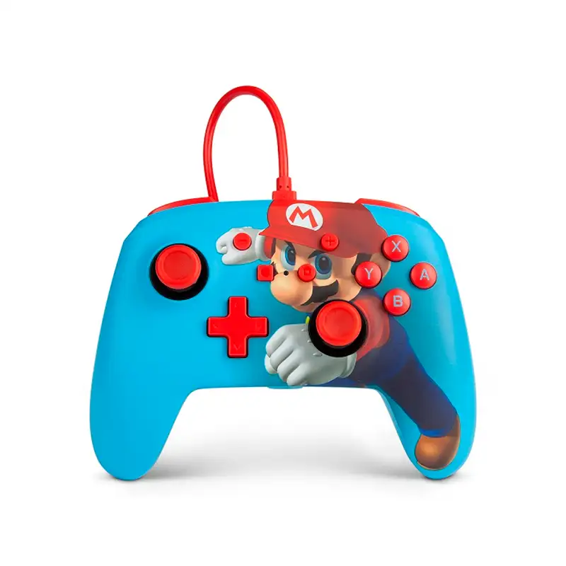 Control Alambrico PowerA Nintendo Switch Dise¤o Mario Punch USB Desmontable Audio de 3.5mm Azul(Blu)