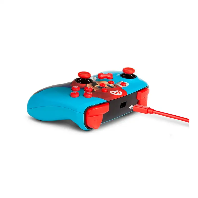 Control Alambrico PowerA Nintendo Switch Dise¤o Mario Punch USB Desmontable Audio de 3.5mm Azul(Blu)