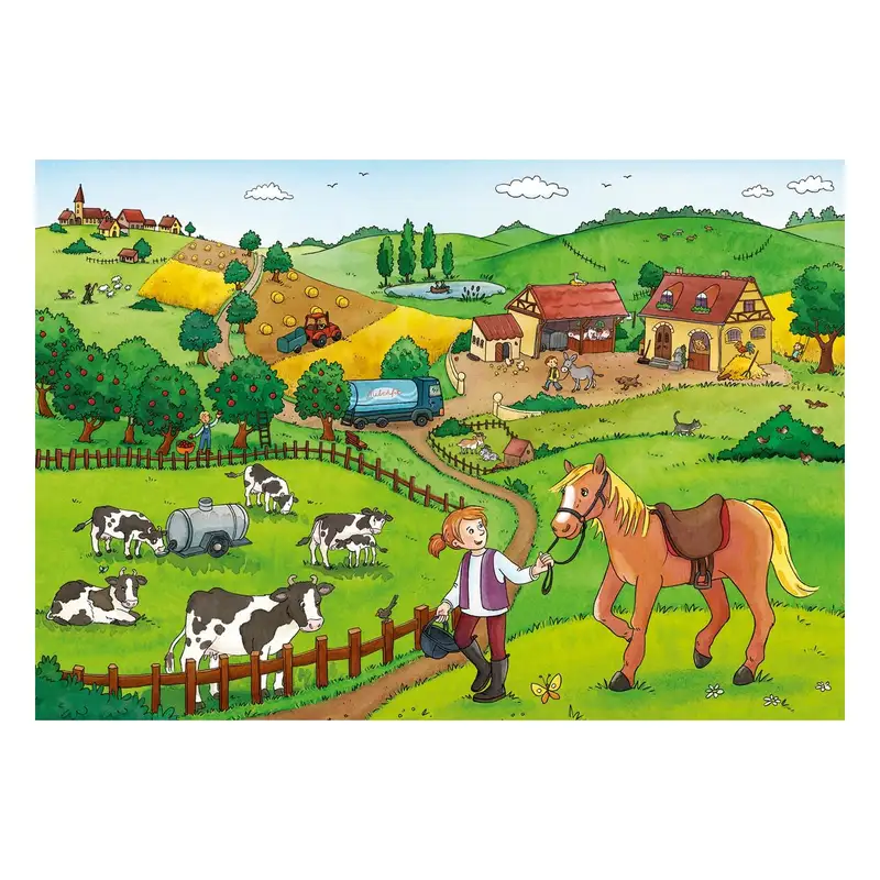 Ravensburger Rompecabezas Para Niños 75607 Trabajando En La Granja 2X12 Piezas