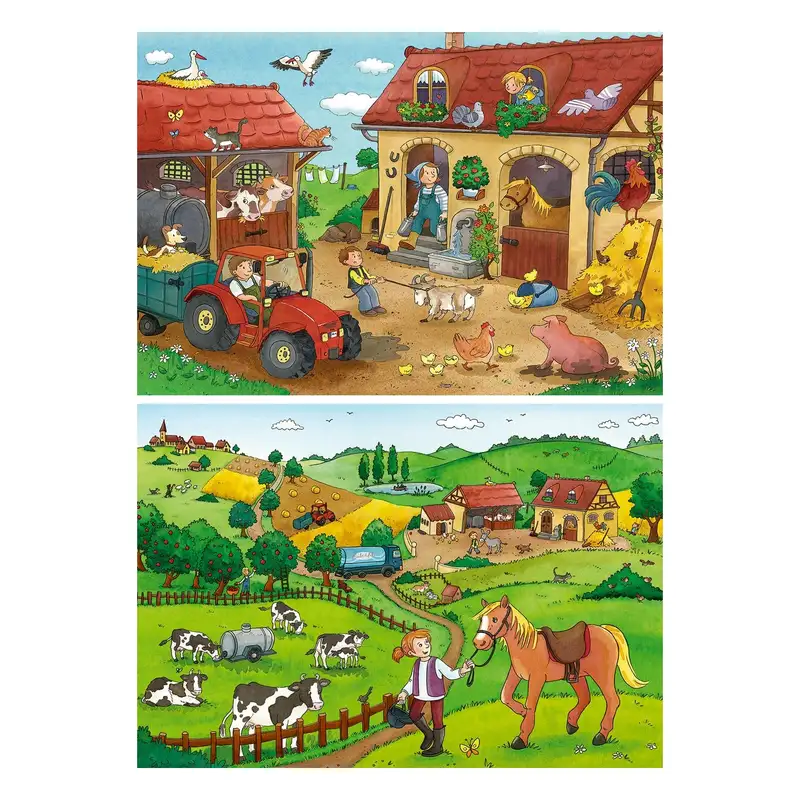 Ravensburger Rompecabezas Para Niños 75607 Trabajando En La Granja 2X12 Piezas