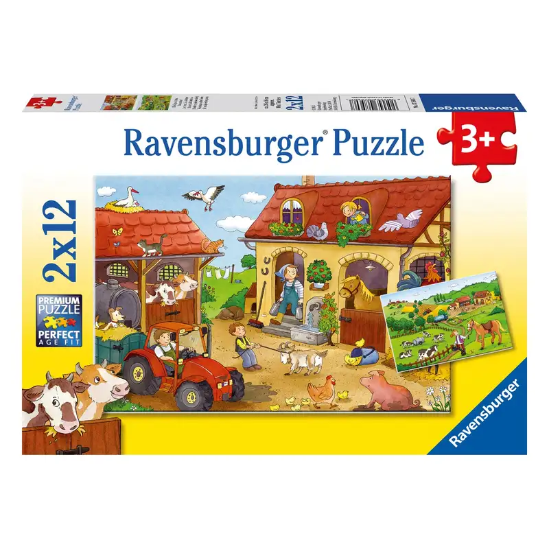Ravensburger Rompecabezas Para Niños 75607 Trabajando En La Granja 2X12 Piezas