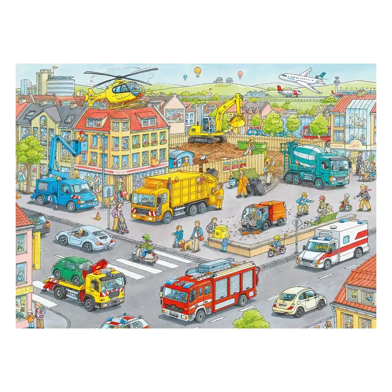 Ravensburger Rompecabezas Para Niños 105588 Vehiculos En La Ciudad 100 Piezas