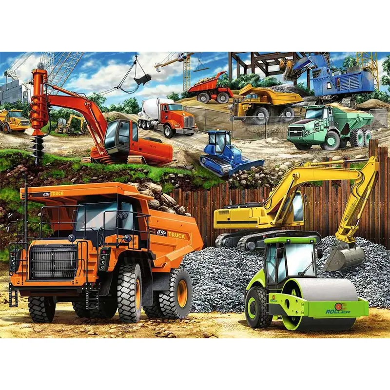 Ravensburger Rompecabezas Para Niños 129737 Vehiculos De Construccion 100 Piezas