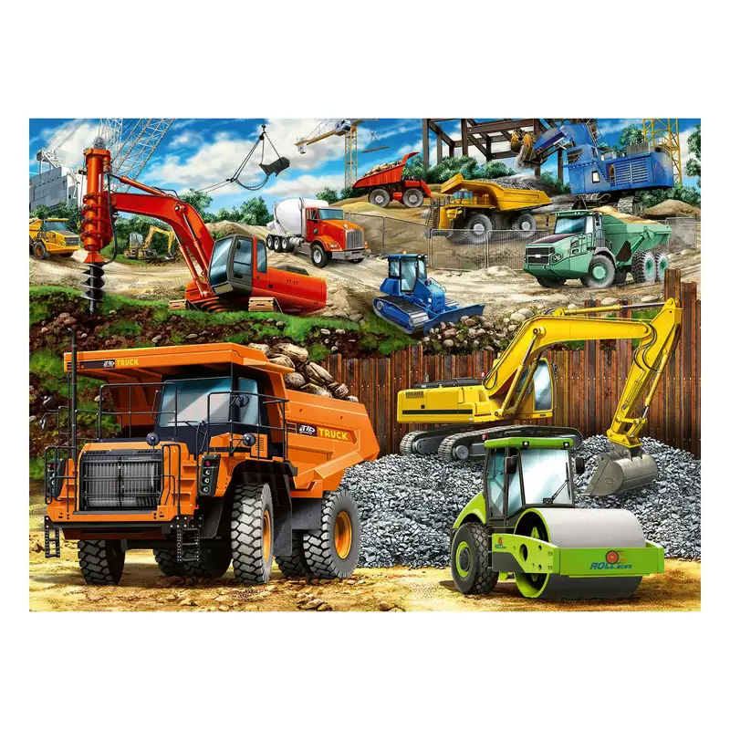 Ravensburger Rompecabezas Para Niños 129737 Vehiculos De Construccion 100 Piezas
