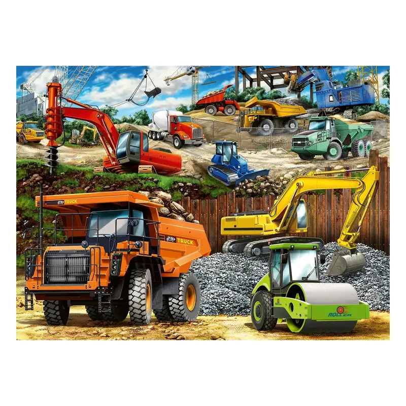 Ravensburger Rompecabezas Para Niños 129737 Vehiculos De Construccion 100 Piezas