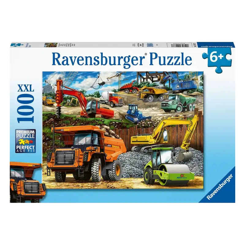 Ravensburger Rompecabezas Para Niños 129737 Vehiculos De Construccion 100 Piezas