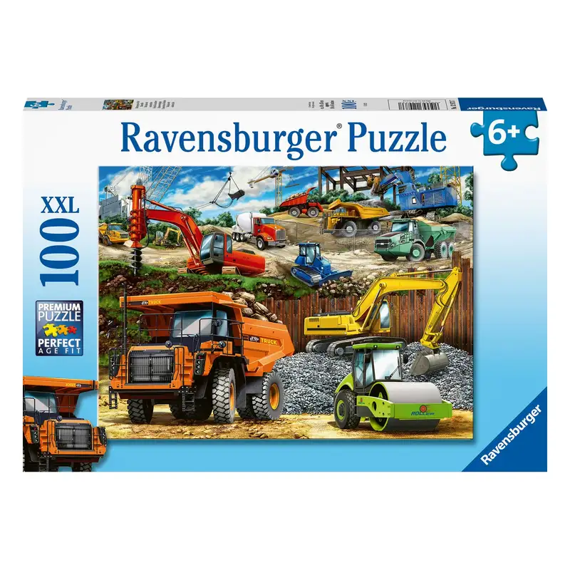 Ravensburger Rompecabezas Para Niños 129737 Vehiculos De Construccion 100 Piezas