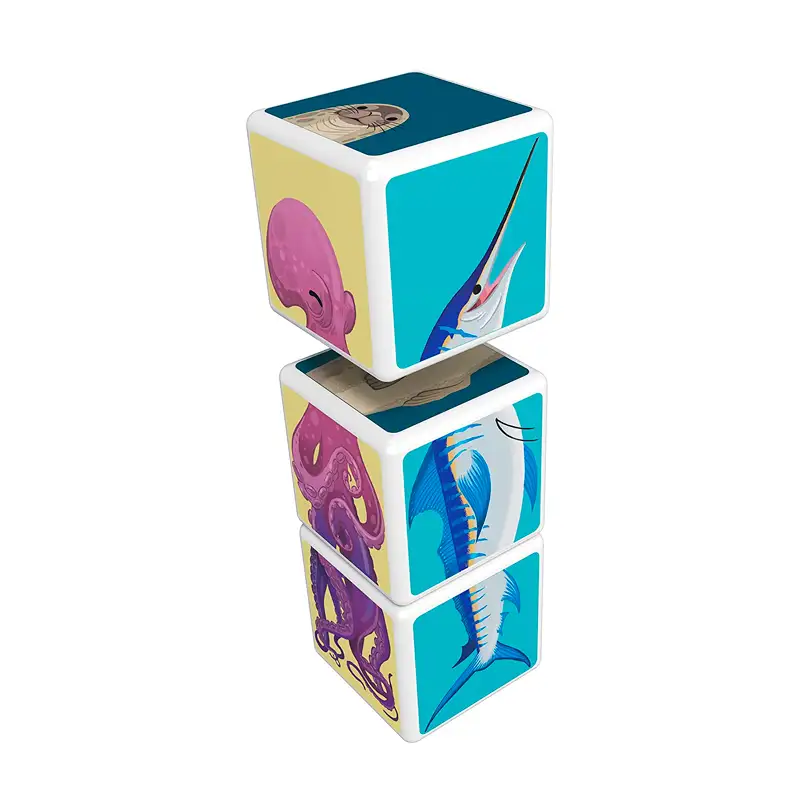 GEOMAG 113 Magicube Mezcla y Apila Animales del Oceano 3 pcs