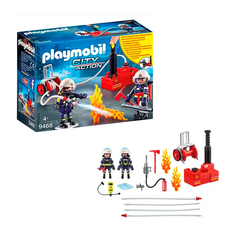PLAYMOBIL City Action 9468 bomberos con bomba de agua