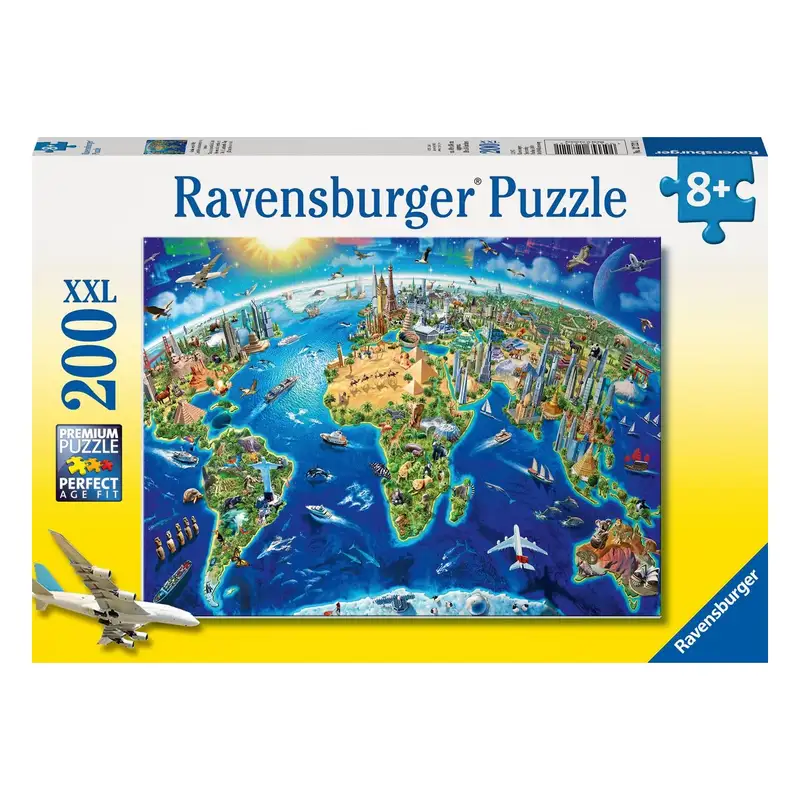 Ravensburger Rompecabezas Para Niños  12722 1 Mapa Mundial 200 Piezas