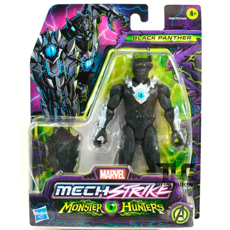 HASBRO Marvel F33165L00 Mech Strike Cazador de Monstruos Black Panther (Asst 1/4)