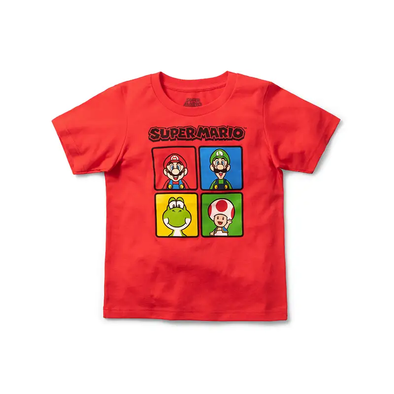 Playera de Niño Talla 16 Super Mario Roja 4 Personajes
