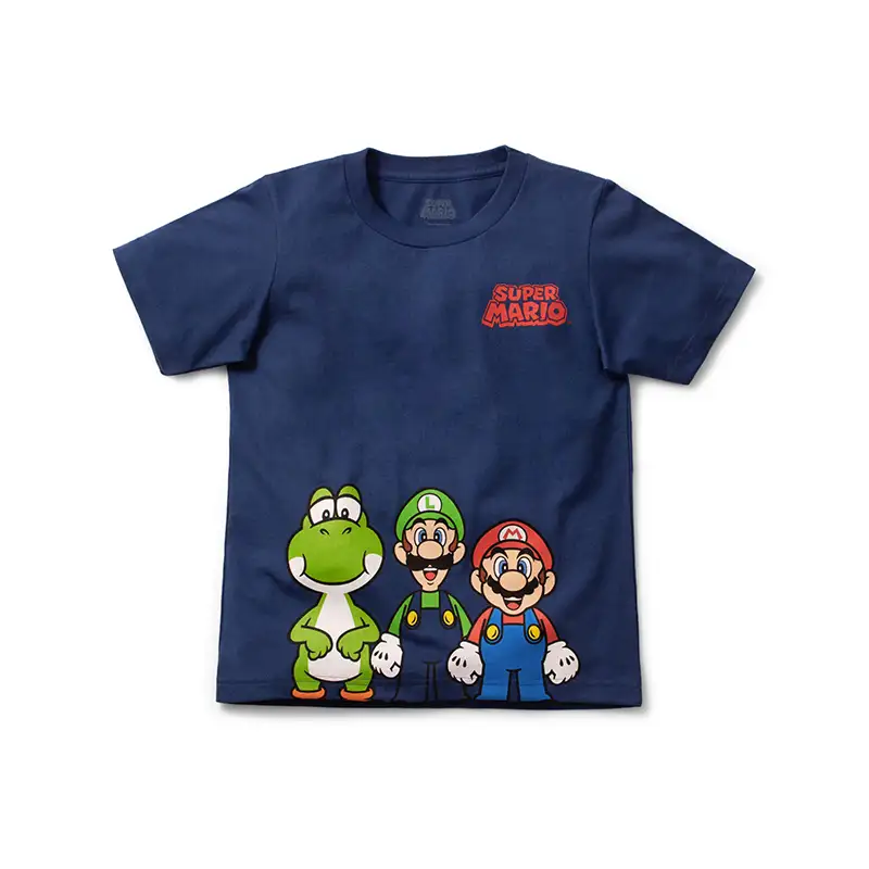 Playera de Niño Talla 16 Super Mario Azul 3 Personajes