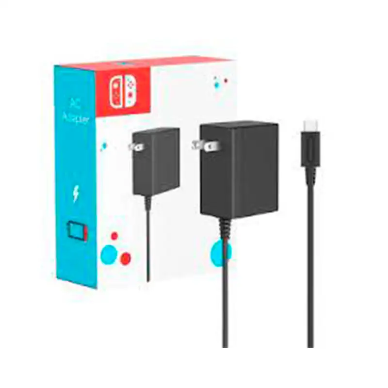 Adaptador de Corriente Alterna AC Conector USB tipo C para Nintendo Switch Negro (Black)