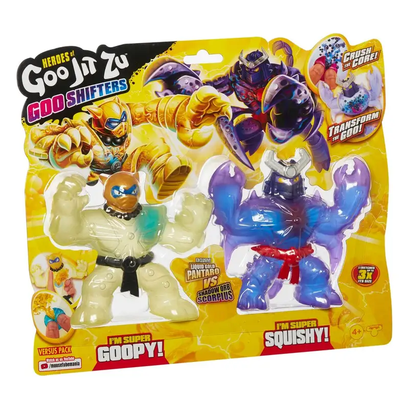 Boing Toys Goo Jit Zu 41407 Ultra Goo Shifters Gold Pantaro Vs Shadow Scorpius