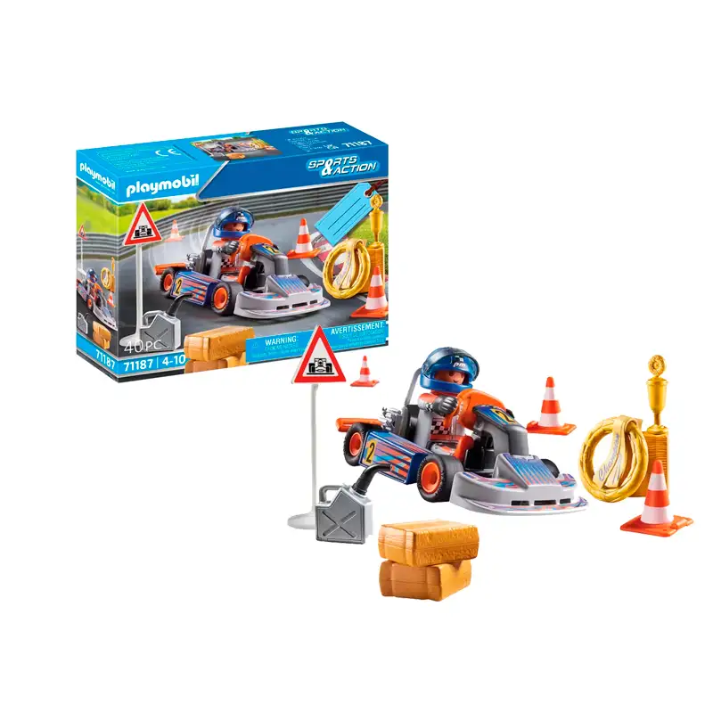 Playmobil Sports & Action 71187 Set De Pilos De Go Karts