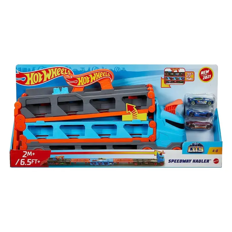 Mattel Hot Wheels Gvg37 Camión De Transporte Y Pista