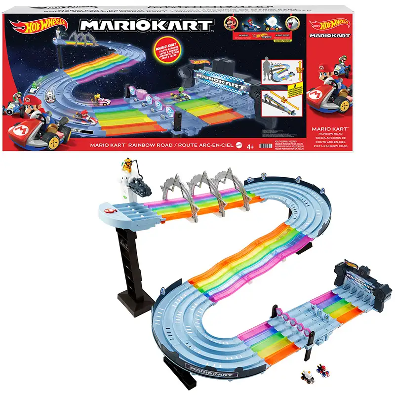 Mattel Hot Wheels Gxx41 Mario Kart Pista Rainbow Road